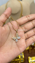 White Crystal Butterfly Chain