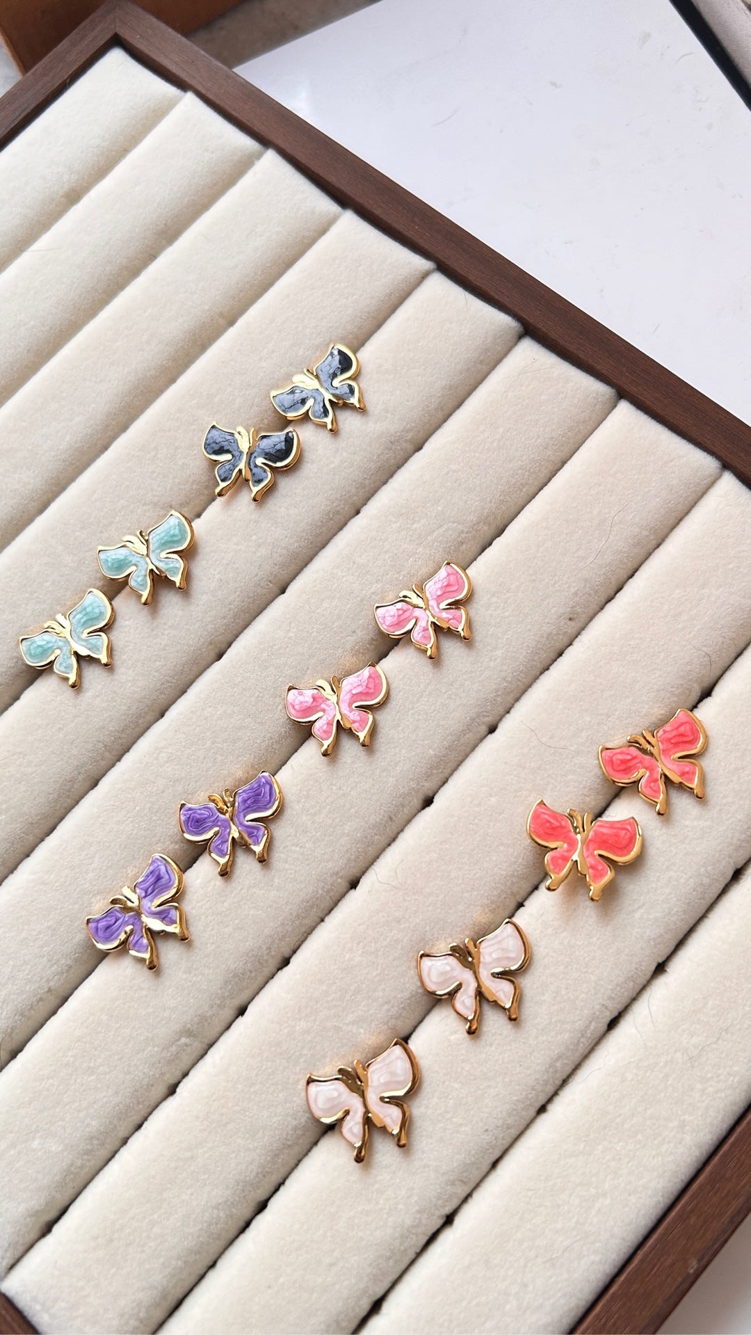 Enamel Butterfly Stud