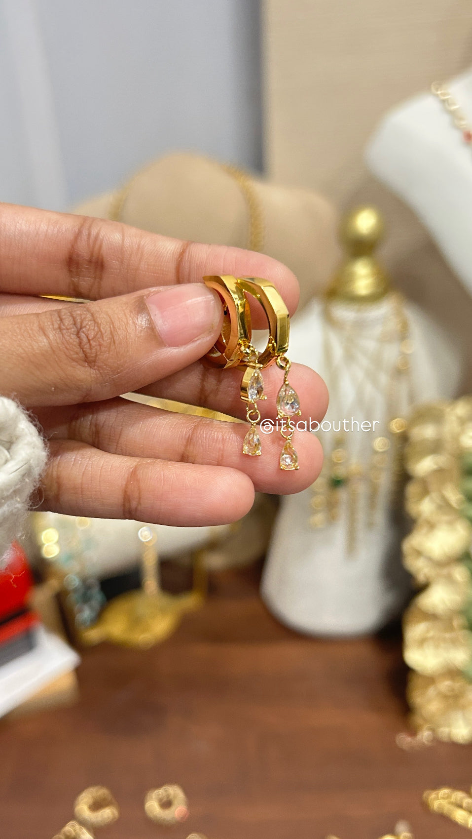 Crystal Drop Hoop