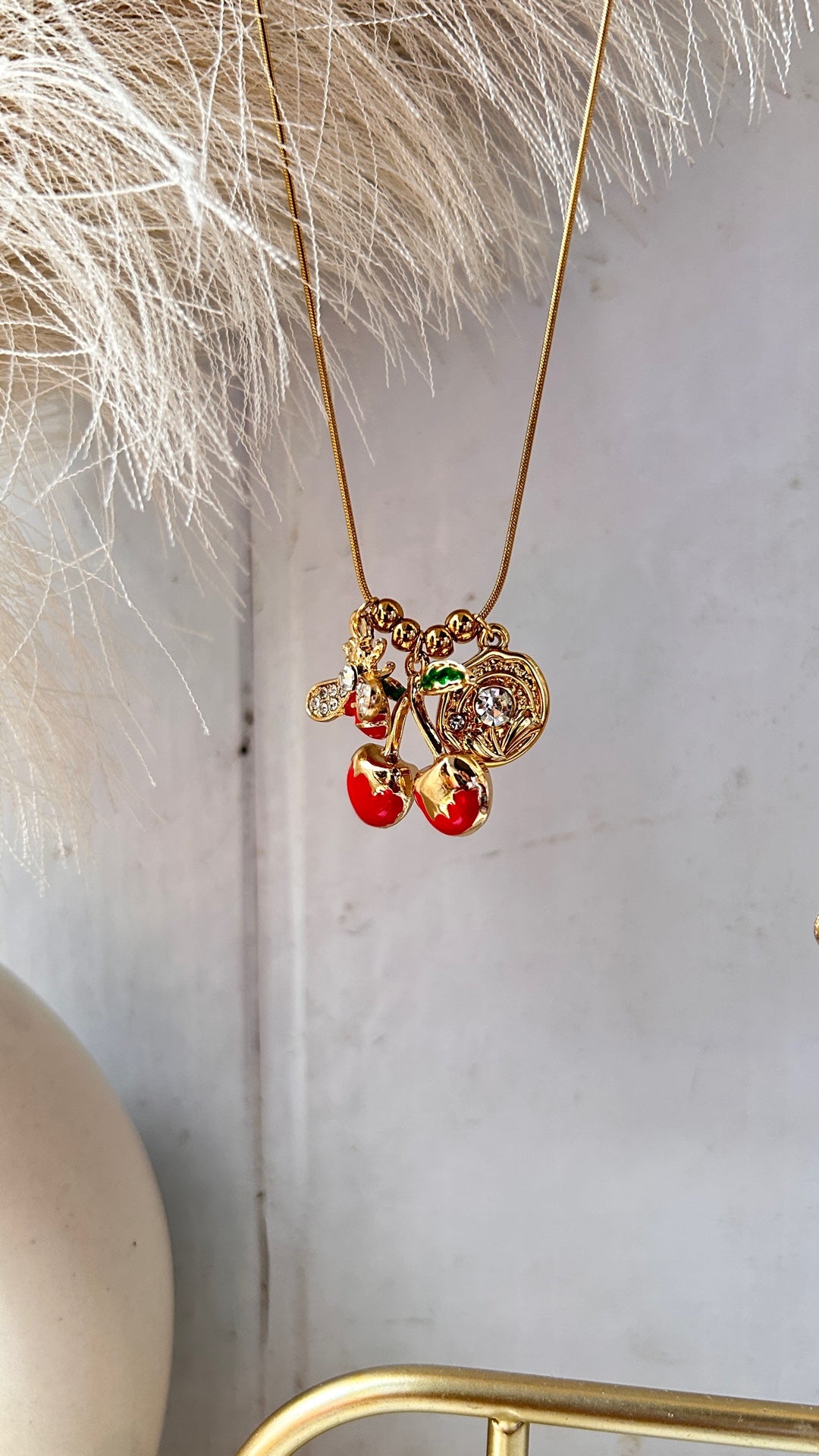 Cherry Bee Charm Chain