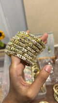 Enamel Grey N White Bangle(Openable)