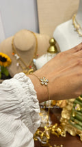 Minimal White Flower Bracelet