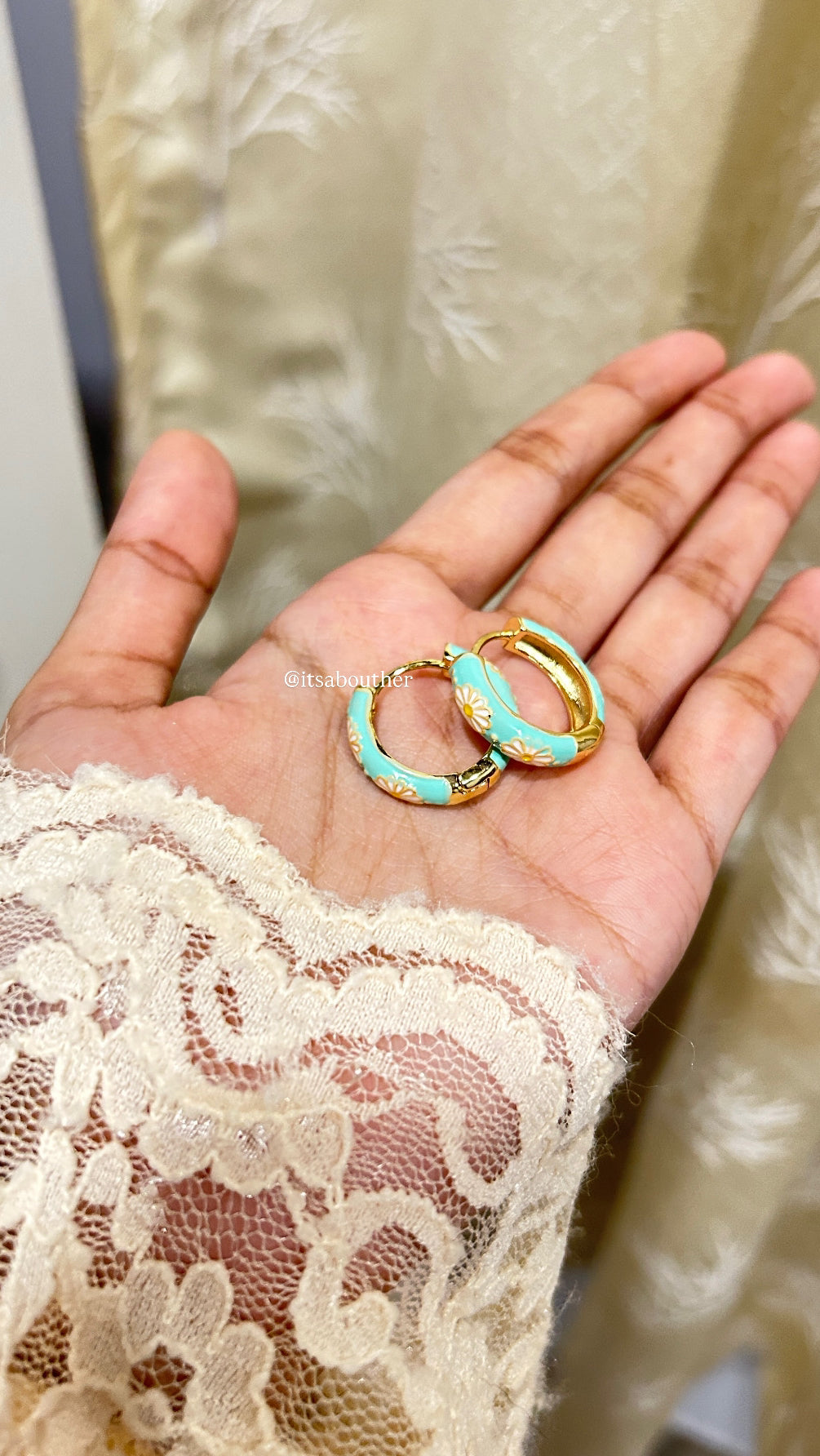 Aqua Meenakari Hoop