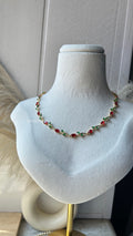 Red Green Crystal Tulip Choker