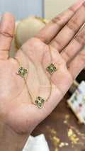 Green Crystal Clover Chain