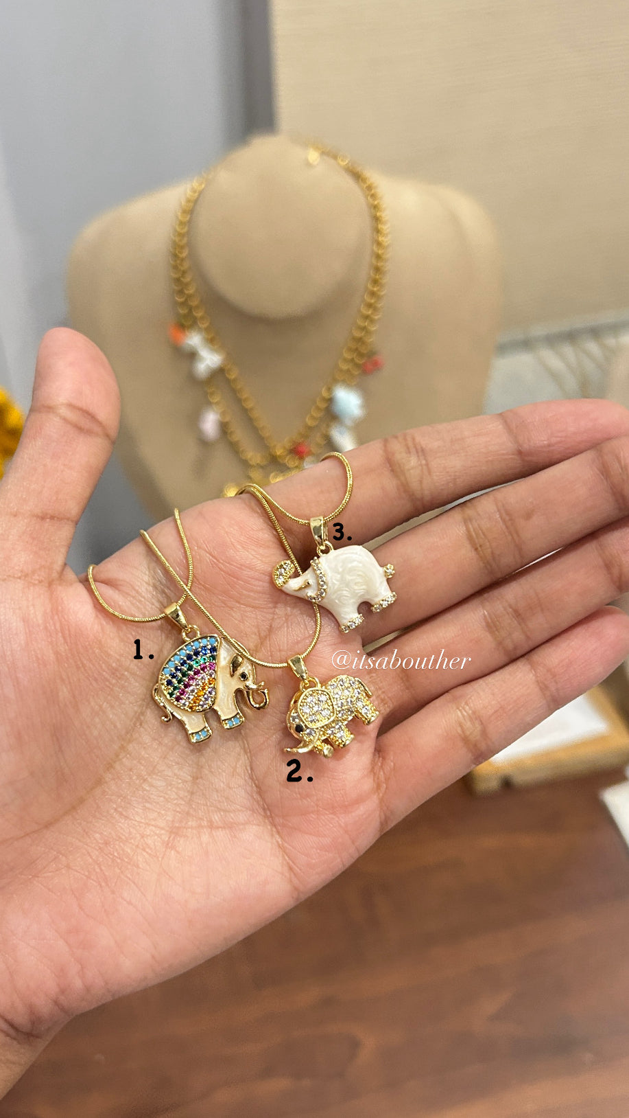 Crystal Eleplant Chains(Goodluck Symbol)