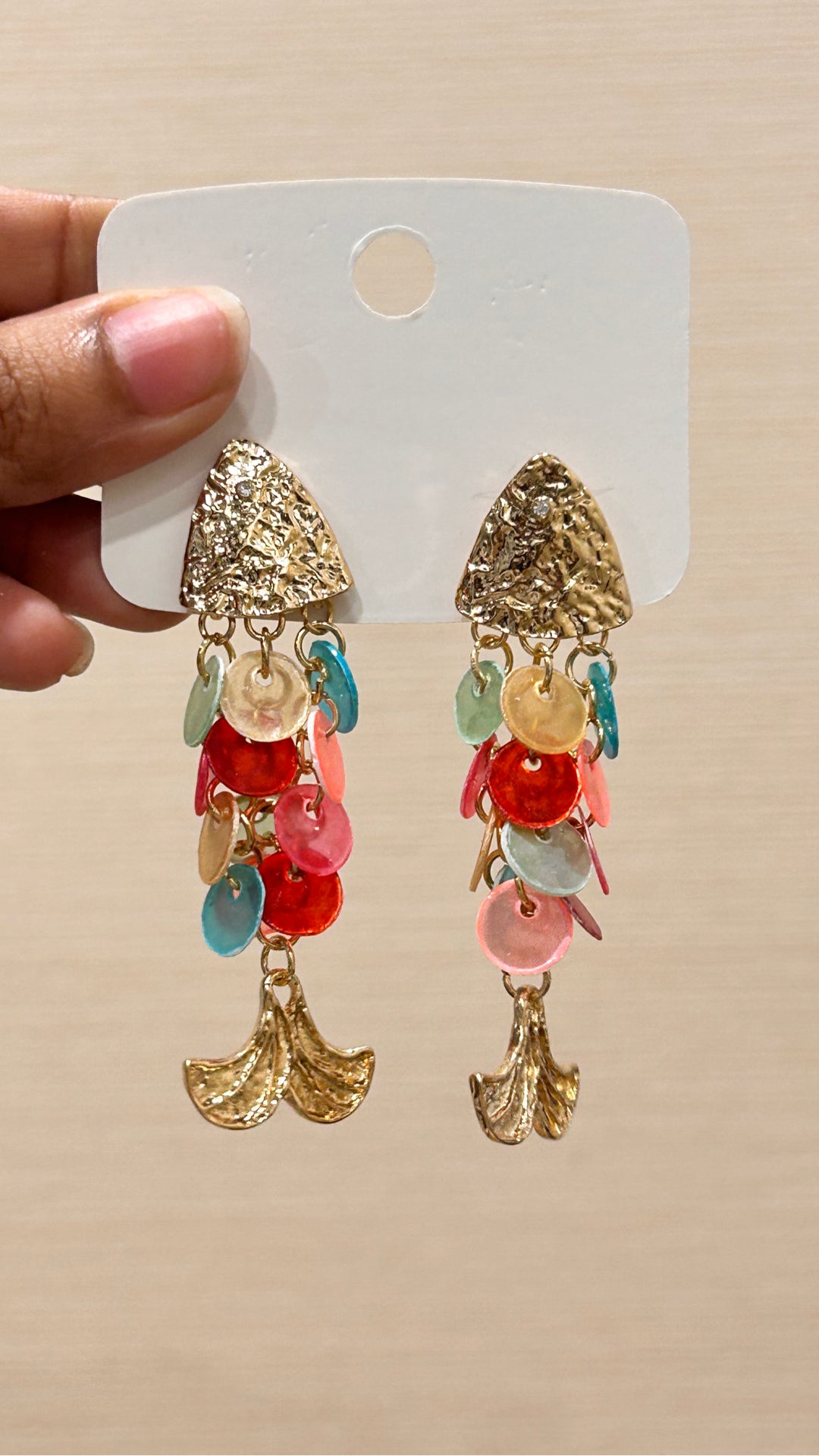 MultiColor Scale Fish Earring
