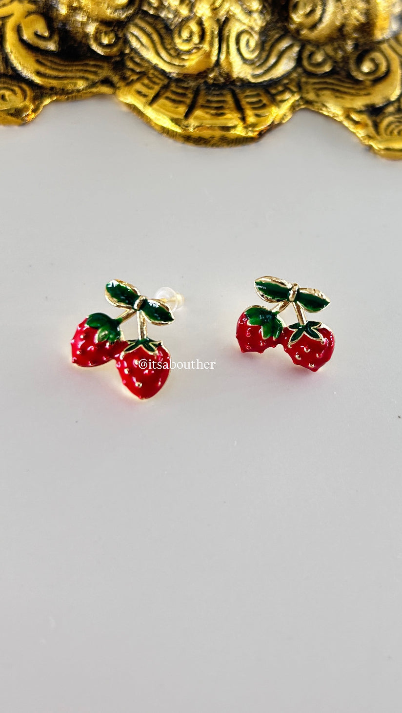 Mini Strawberry Earrings 1