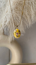 Pastel Yellow MultiFlower Photoframe Pendant