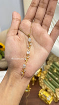 White Crystal Tulip Y Chain
