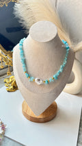 BlueCoralChips Choker(Handmade)