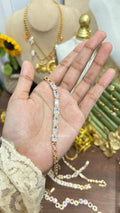 Sleek White Rectangular Crystal Bracelet