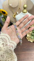 Multi Crystal Silver Bracelet