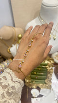 Pink Tulip With White Leaf HandChain