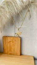Crystal Multi Solitaire Bird Necklace