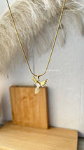 White Crystal Bird Necklace