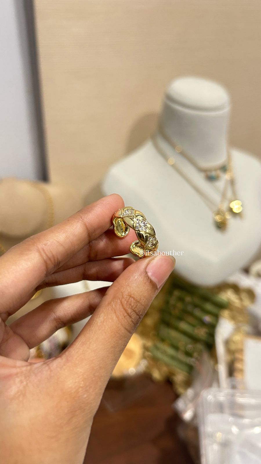 Thick Crystal Band Ring