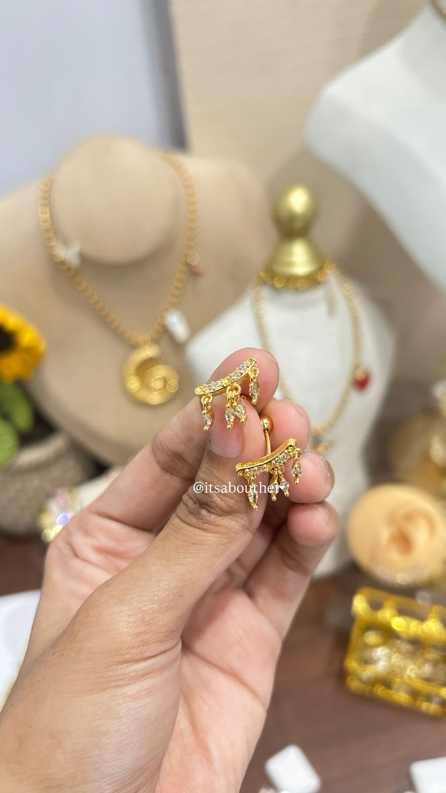 Long Droplet BallBack Stud