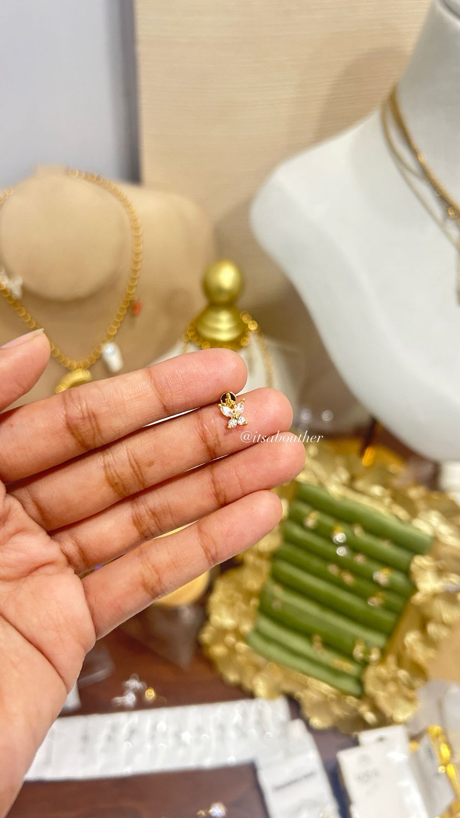 Mini Crystal Butterfly BallBack Stud