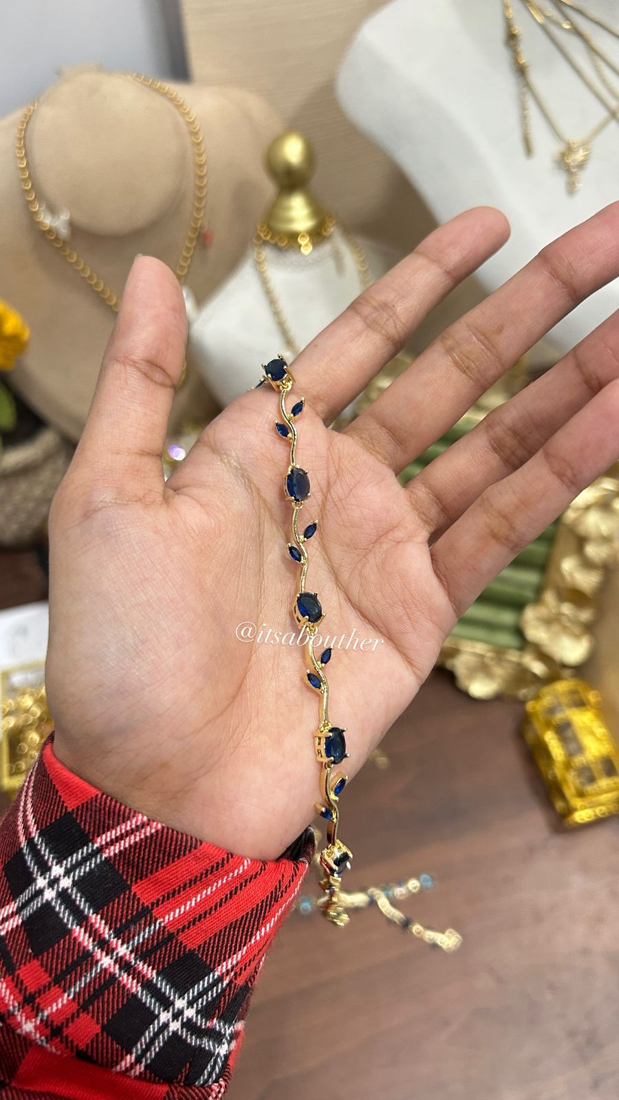 Navy Blue Tulip Bracelet