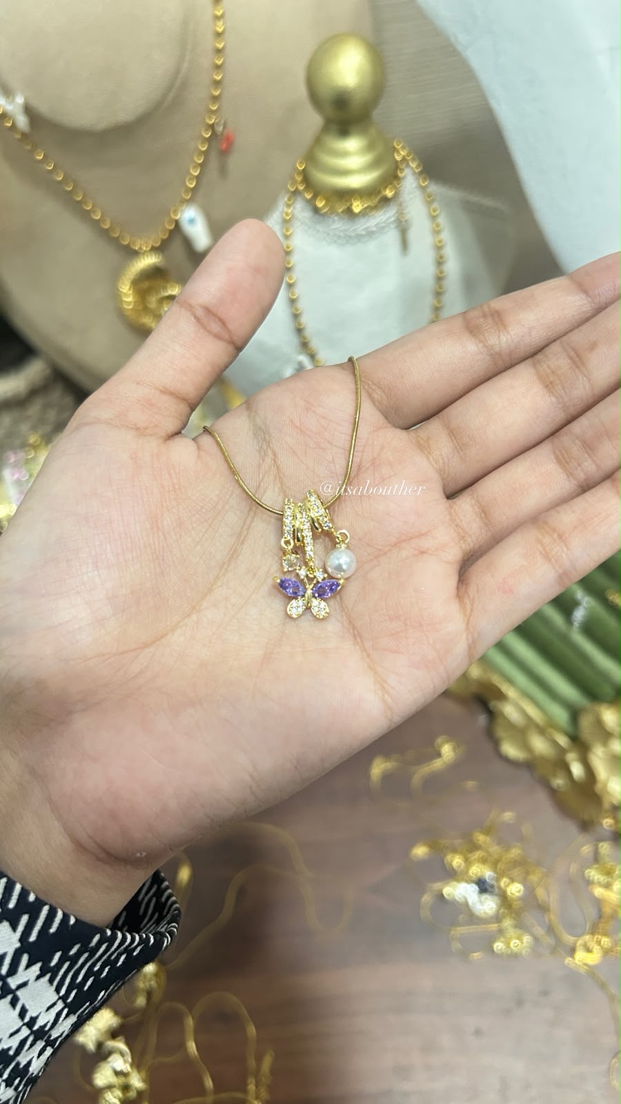 Purple Butterfly Multi Charm Chain