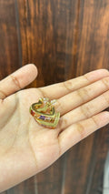 Multi Crystal Heart Hoop