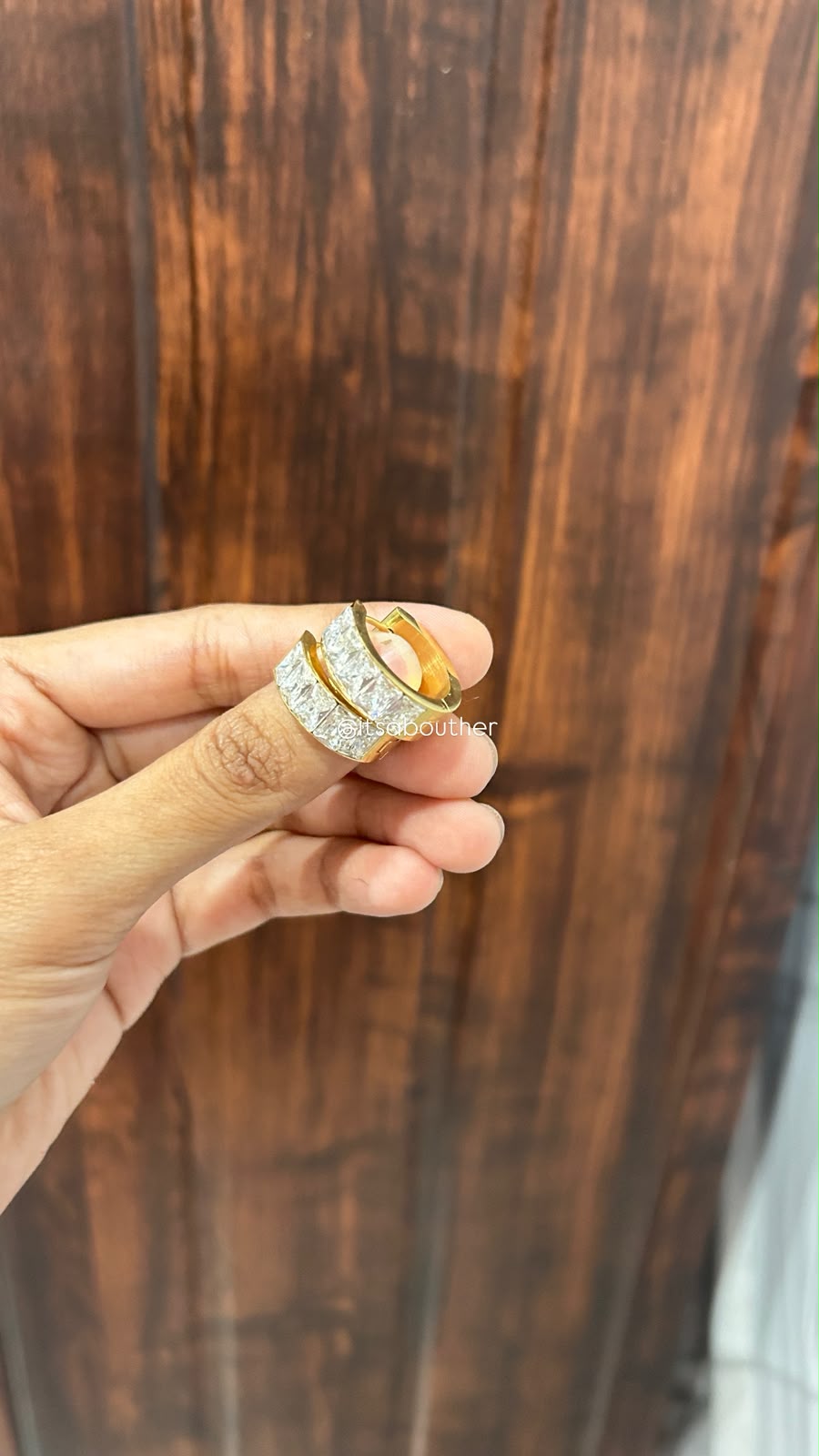 Solid White Crystal Hoop(Classic)