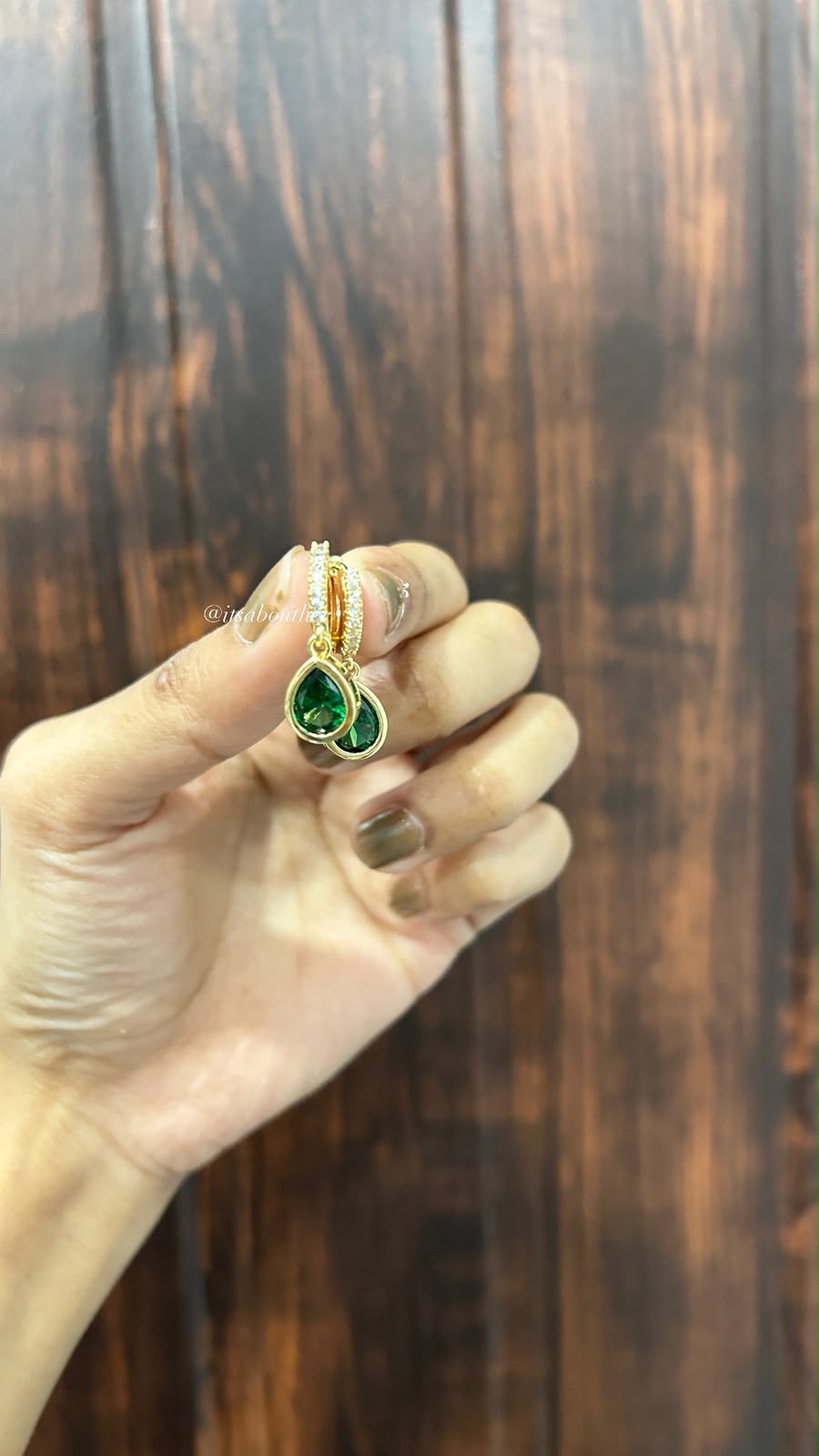 Mini Green Drop Hoop