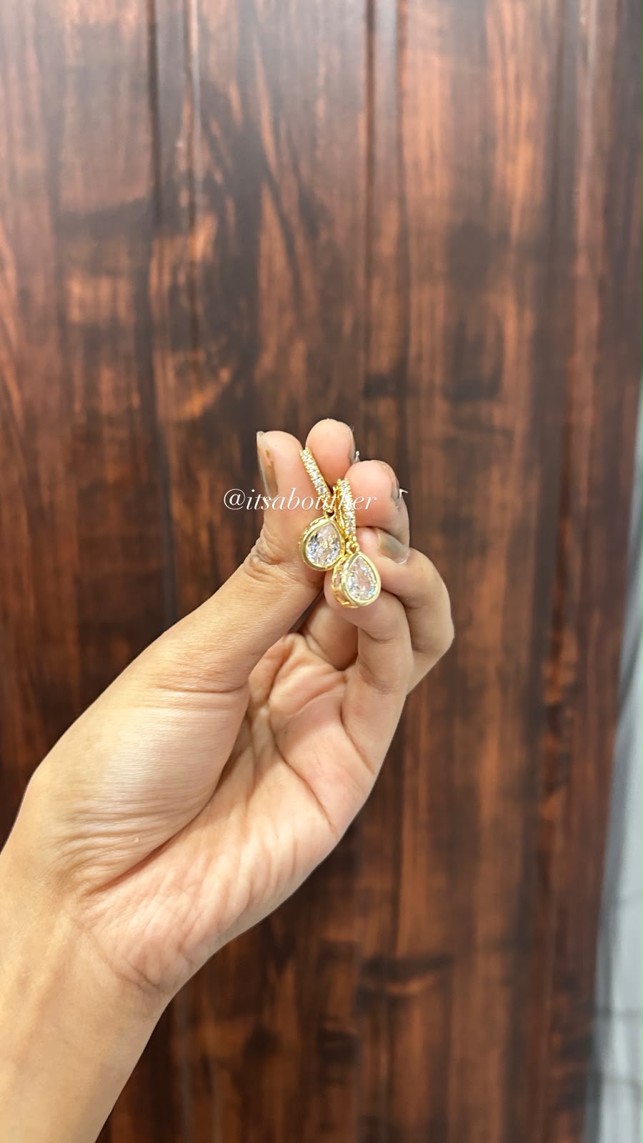Mini Crystal Clear Drop Hoop