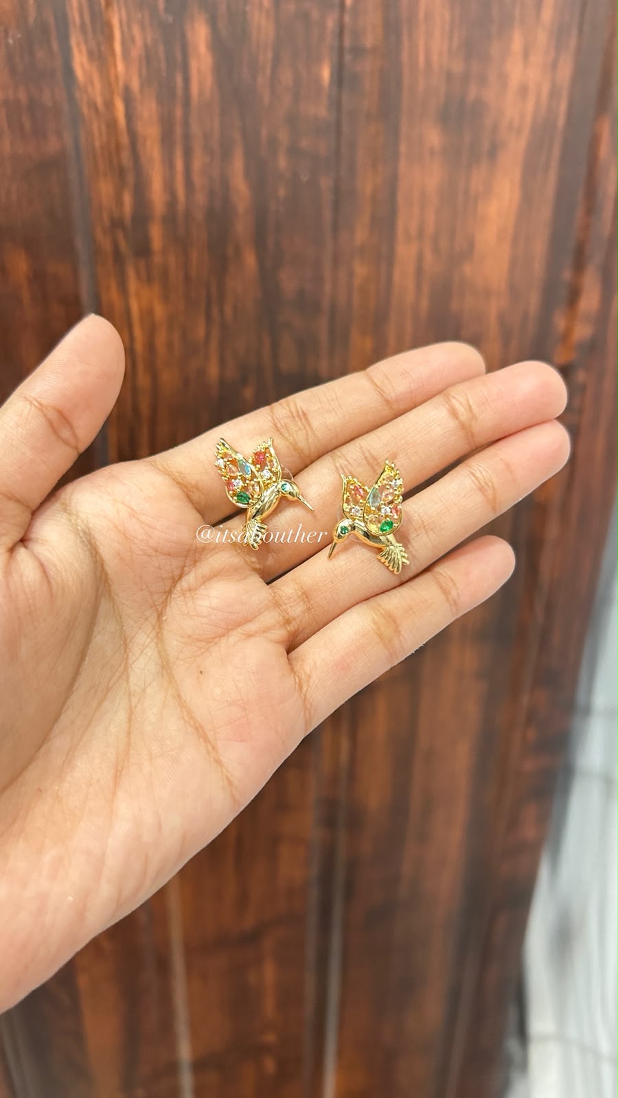 Crystal Multi Bird Stud
