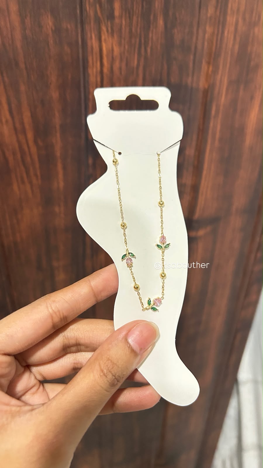 Pink Tulip Anklet(Single Leg)
