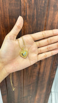 Blue Bee Heart Photoframe Chain