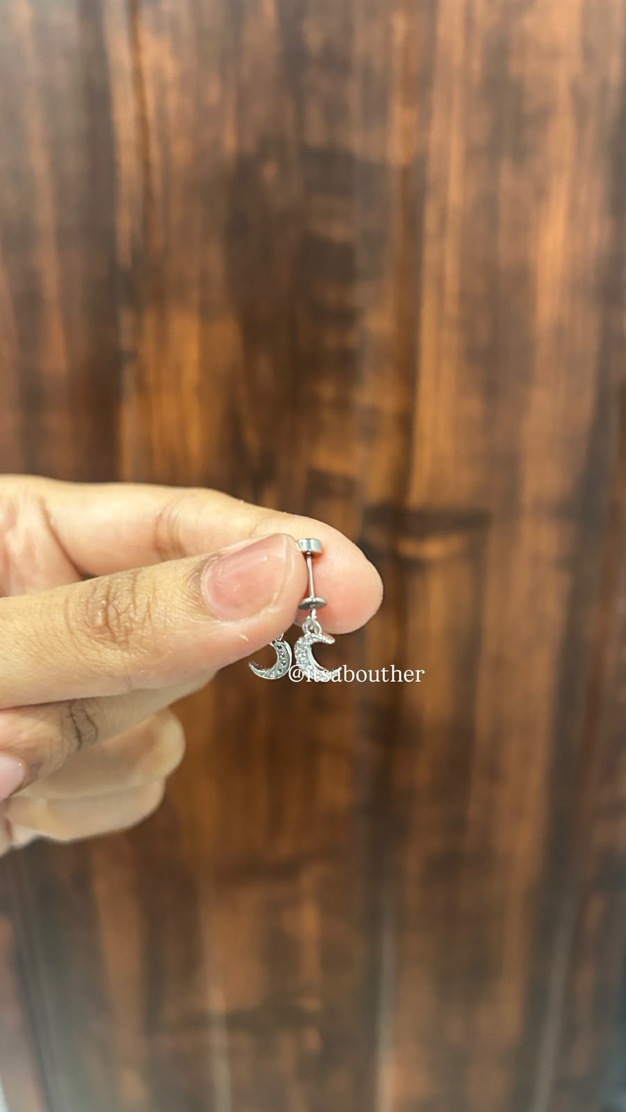 Silver Moon Helix Stud(Pair)