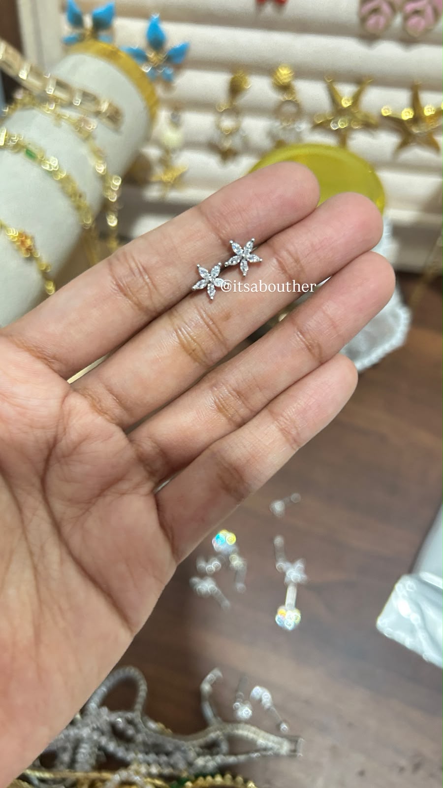 Silver Flower BallBack Stud