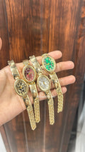 Oval Dial Vintage Watch With Kada Design
