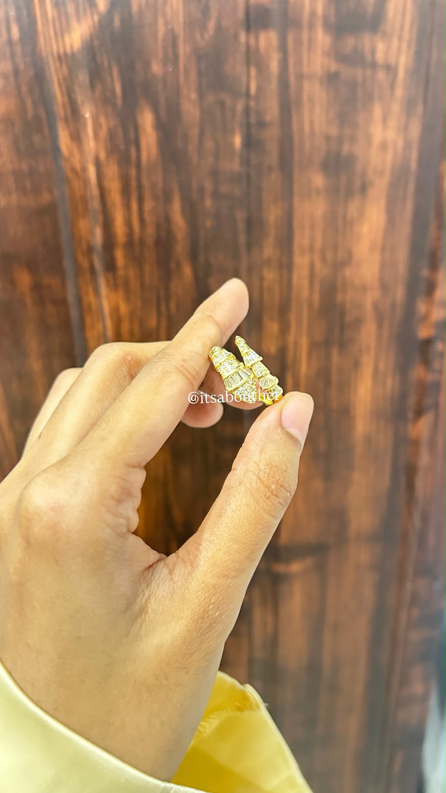Crystal Studded Serpent Ring Adjustable