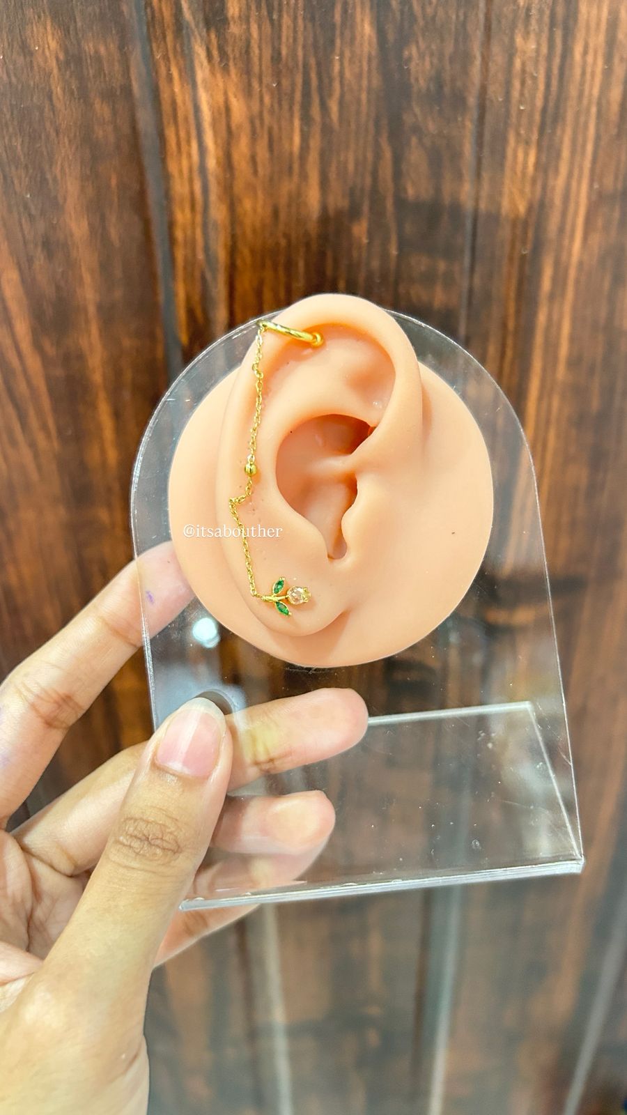 Pink Tulip SingleEar Connected Cuff