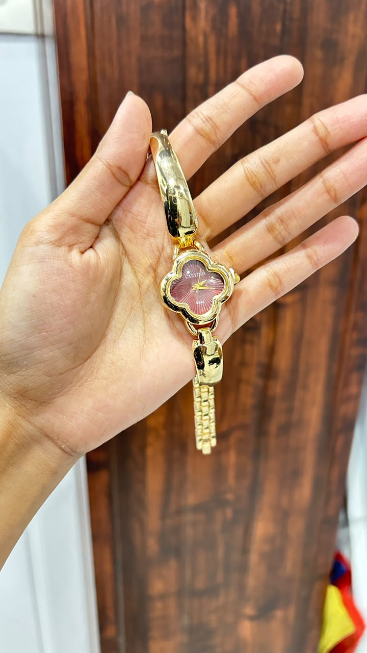 Maroon Dial Clover Watch