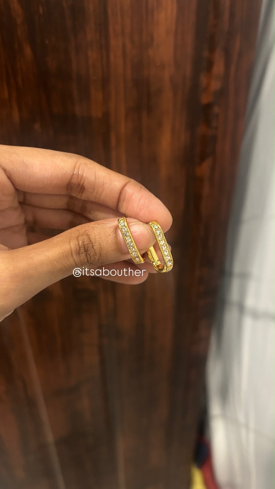 Crystal Square Hoop