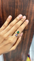 Large Drop Crystal Tielock Ring