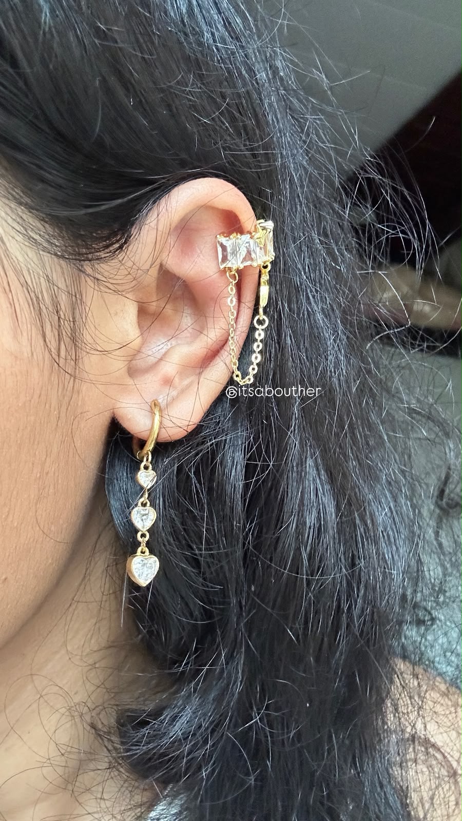 Solitaire Cuff With Dangler(SingleEar)