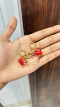 Red Heart Dolphin Charm Hoop