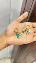 Two Dolphin Charm Hoop With Crystal