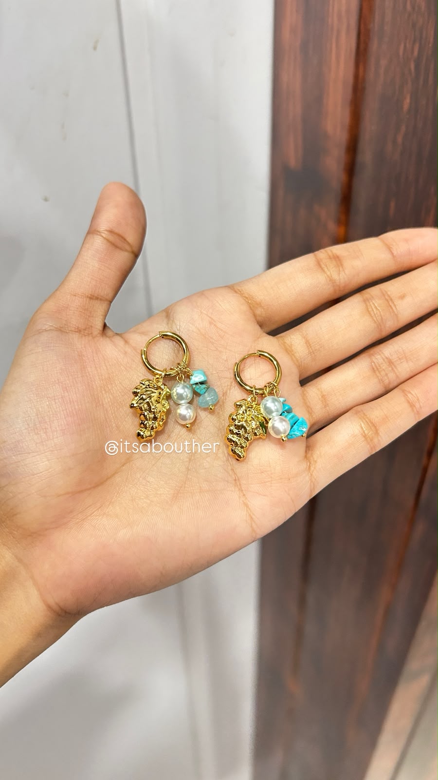 Golden Grape Charm Hoop