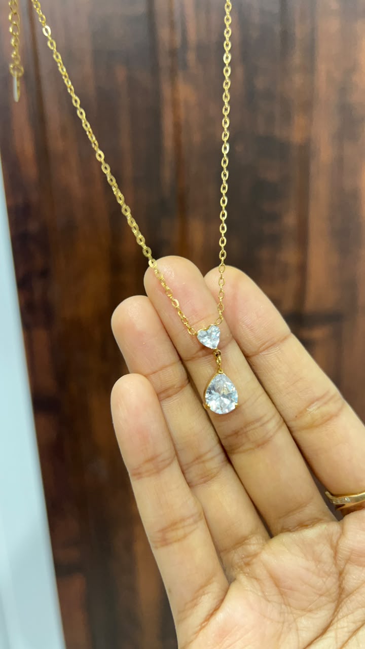 TearDrop With Heart Chain