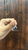 Blue Crystal Silver Huggies
