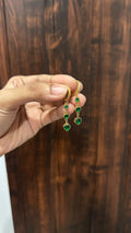 Green Crystal Heart Hoop