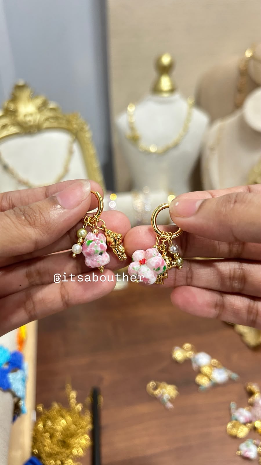 Pink Charm Detachable Hoop