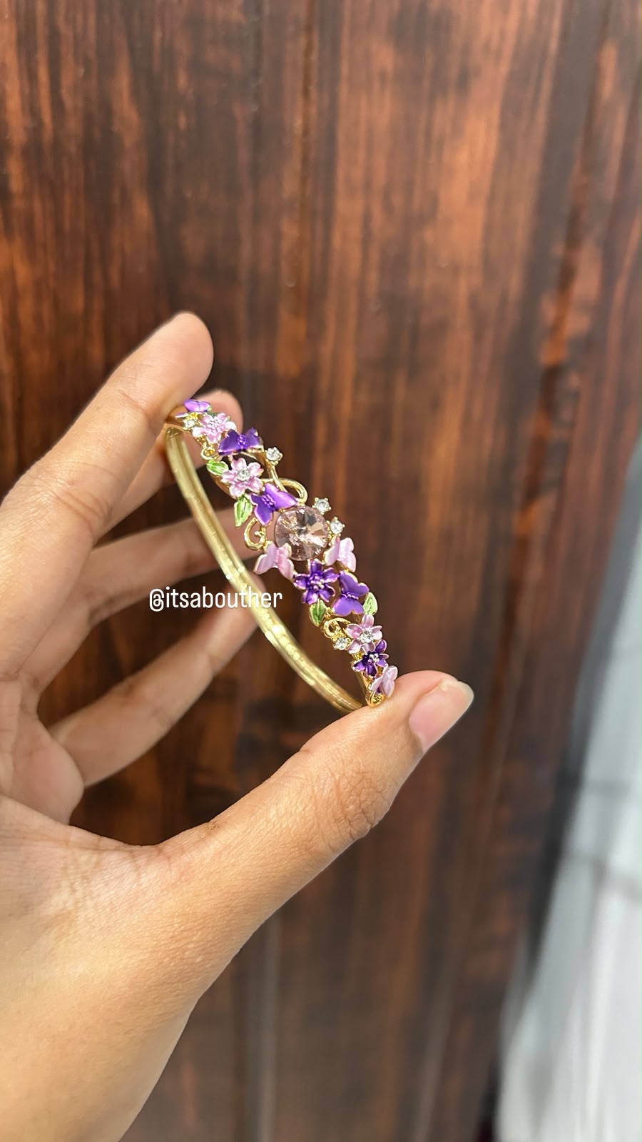 Purple Crystal 3D Bangle