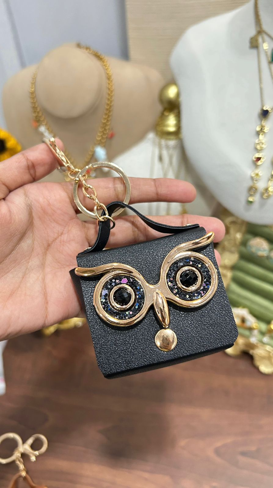 Bag Keychain With Owl